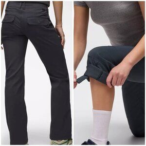 Prana Halle Pant Stretch Nylon Convertible Roll-up UPF 50 Gray size 8 M